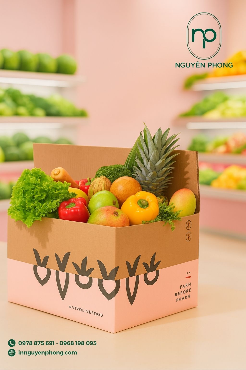 Mẫu thùng carton đựng nông sản chuẩn quy cách